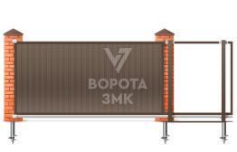 Автоматические ворота откатные 2250×2800 для забора ЗМК-7497